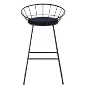 Taburete de bar acero terciopelo negro 71H Perseo