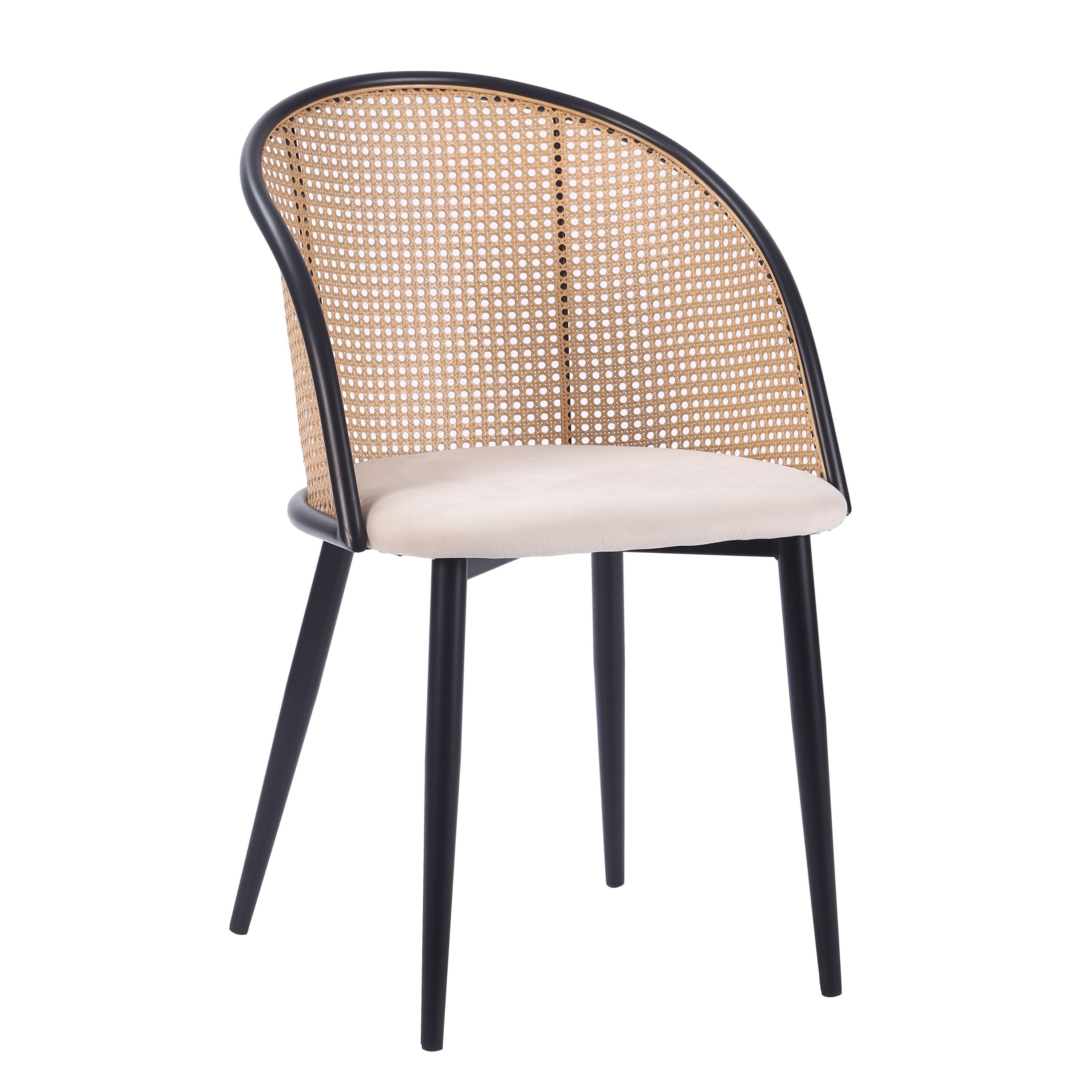 Silla de comedor ratán asiento terciopelo Flavia