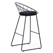 Taburete de bar acero terciopelo negro 71H Perseo