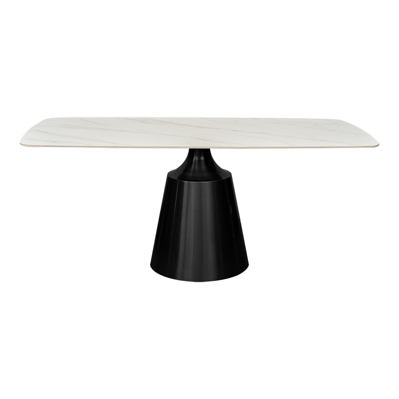 Table à manger rectangulaire, pierre frittée, 180 cm, piètement gris graphite, Ania