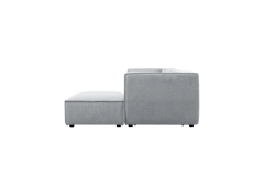 Sofá esquinero modular 4 plazas con puff gris Leila