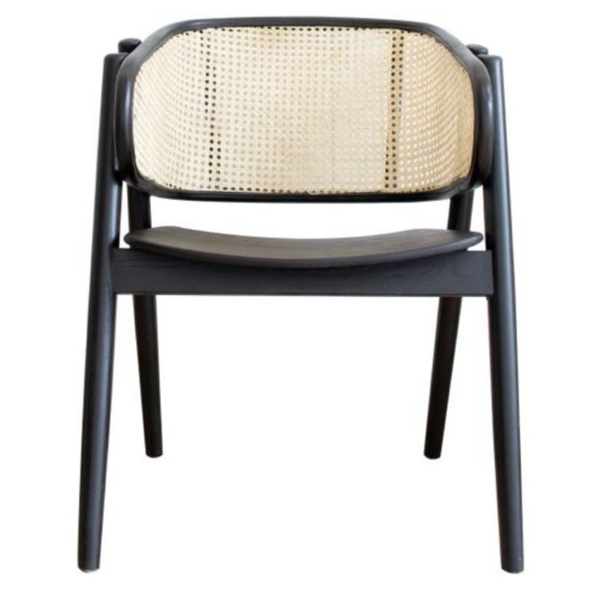 Silla comedor reposabrazos madera y ratán Arlo