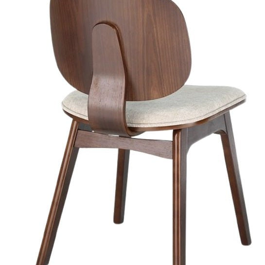 Silla de comedor de madera y tapizado Everly nogal - Vintahome
