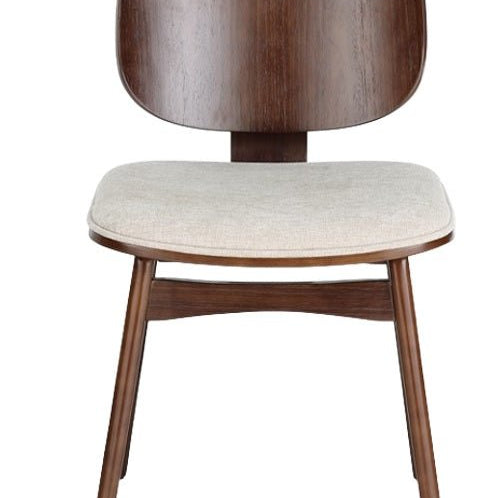 Silla de comedor de madera y tapizado Everly nogal - Vintahome