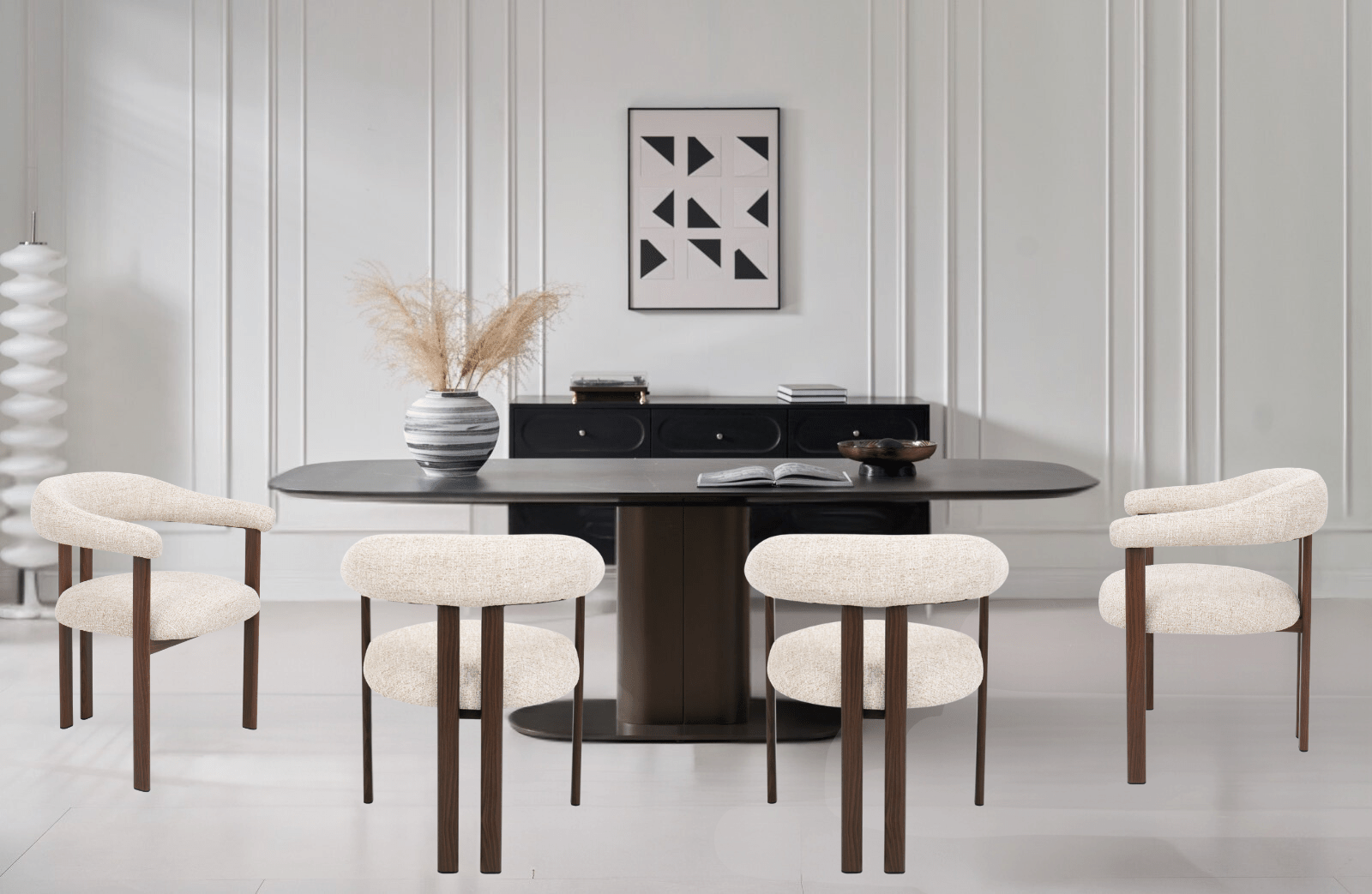 Silla de comedor escandinavo con brazos HYGGE Tapizado - Vintahome