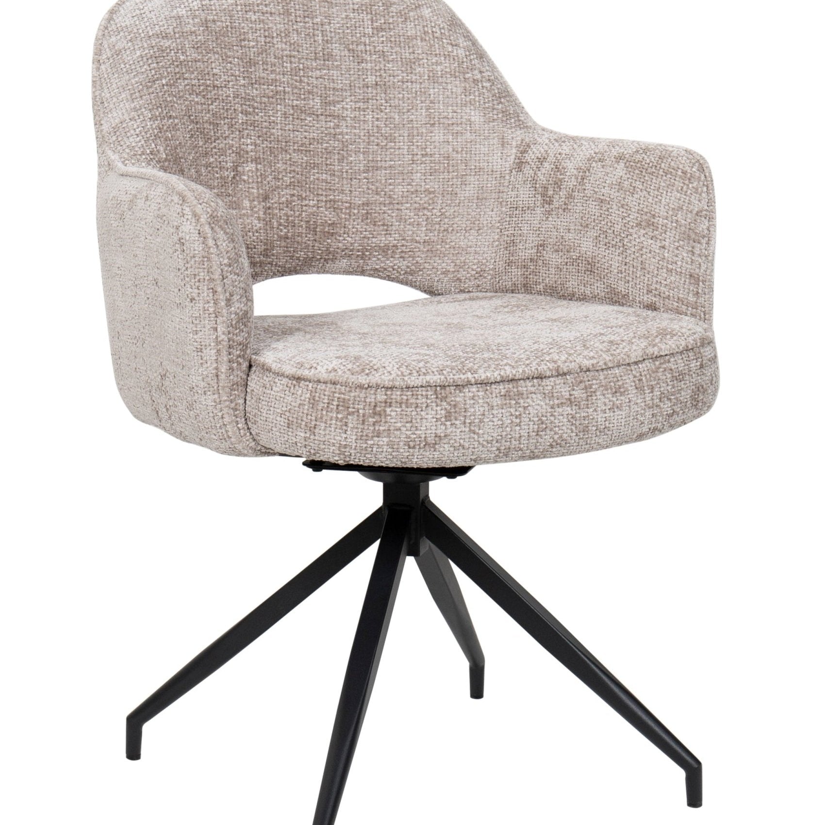 Silla de comedor giratoria Nikola chenilla taupe - Vintahome