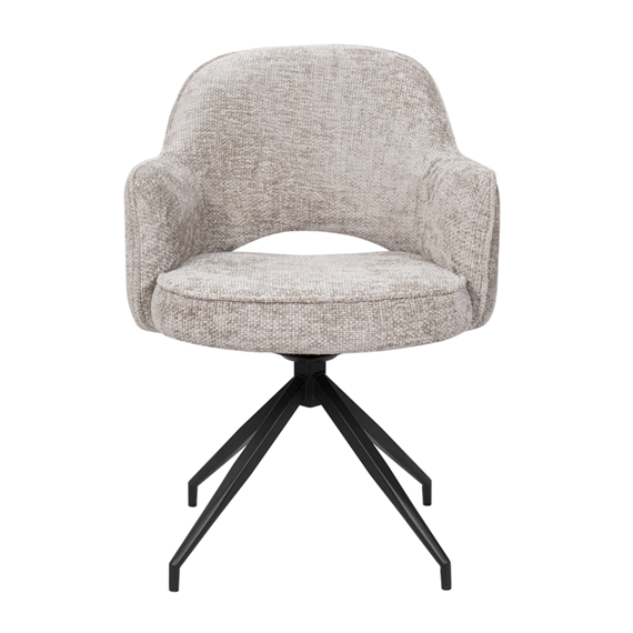 Silla de comedor giratoria Nikola chenilla taupe - Vintahome