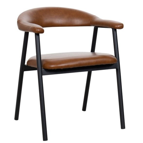 Silla de comedor nórdica Aren marrón vintage - Vintahome