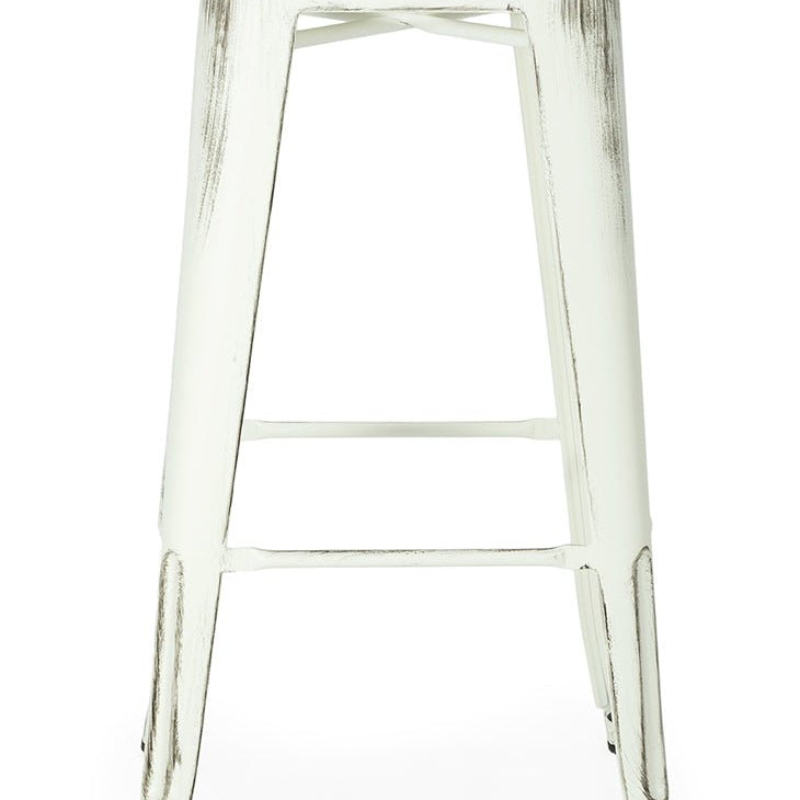 Taburete de bar Tolux envejecido altura 75 cm - Vintahome
#color_Blanco