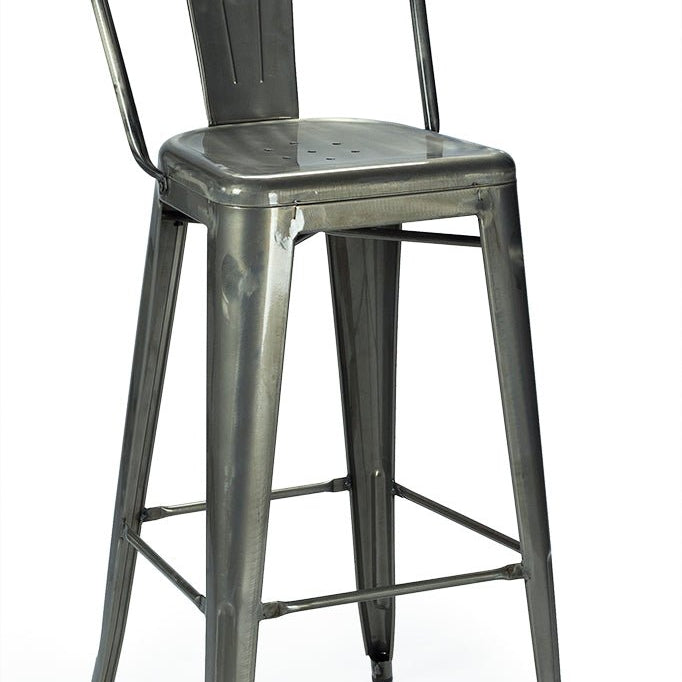 Taburete de bar Tolux Respaldo alto Industrial - Vintahome