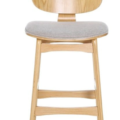 Taburete madera natural y tapizado H65 Everly - Vintahome