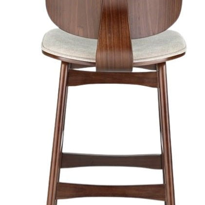 Taburete madera nogal y tapizado H65 Everly - Vintahome