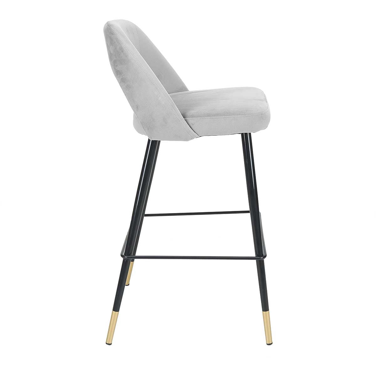 Taburete terciopelo gris Anur