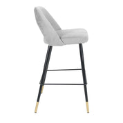 Taburete terciopelo gris Anur