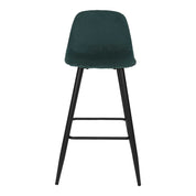 Taburete de bar acero negro terciopelo verde Thomas