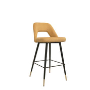 Taburete de barra terciopelo amarillo Anur