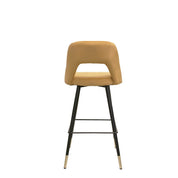 Taburete de barra terciopelo amarillo Anur