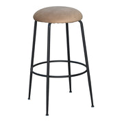 Taburete de terciopelo estructura negro 75cm Celia