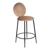 Taburete de respaldo terciopelo beige estructura negro 65cm Celia