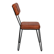 Silla de comedor industrial Nina cuero marrón