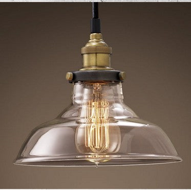 lampara de techo campana cristal estilo vintage