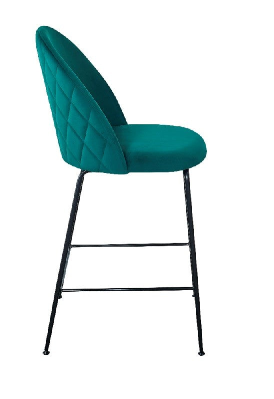 Taburete terciopelo verde 65cm Alika