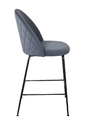 Taburete terciopelo gris 65cm Alika