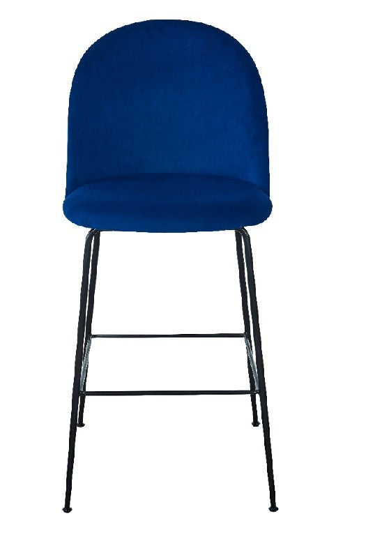 Taburete terciopelo azul 75cm Alika
