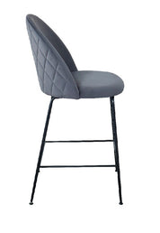 Taburete terciopelo gris 75cm Alika