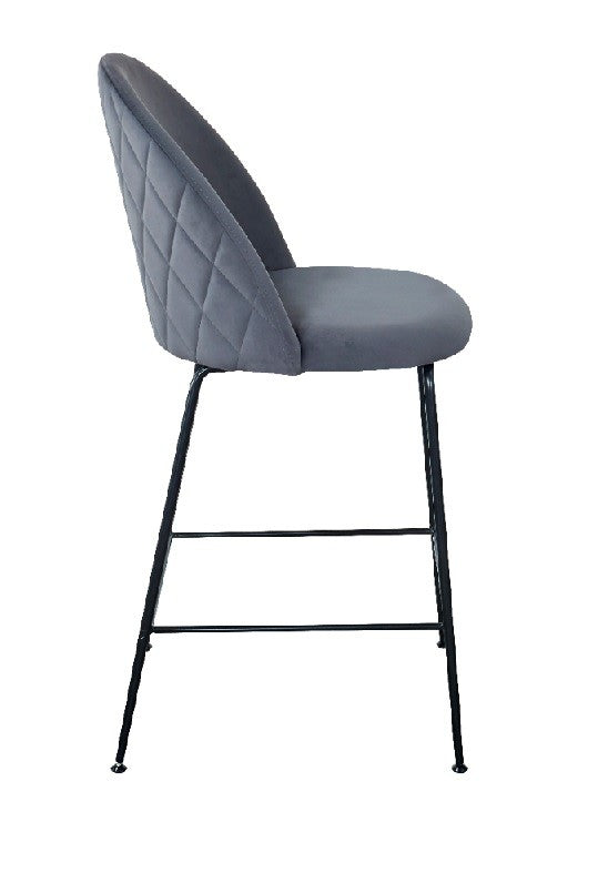 Taburete terciopelo gris 75cm Alika