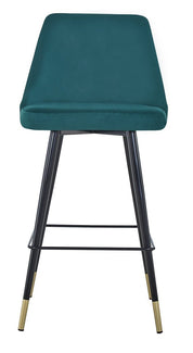 Taburete barra Valley terciopelo verde H75 cms