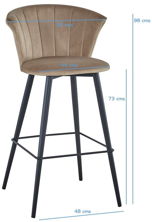 Taburete de bar terciopelo beige Dalia