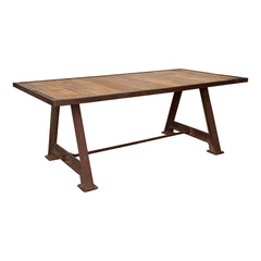 Mesa de comedor vintage acero y madera 200x100 Two