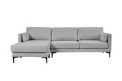 Canapé méridienne 3 places en tissu gris Nil