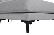 Canapé méridienne 3 places en tissu gris Nil