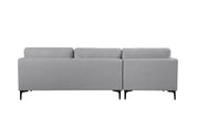 Canapé méridienne 3 places en tissu gris Nil