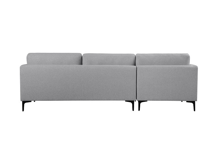 Canapé méridienne 3 places en tissu gris Nil