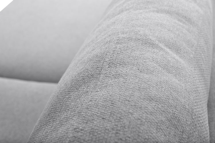 Canapé méridienne 3 places en tissu gris Nil