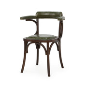 Silla de comedor vintage madera y semipiel Viena