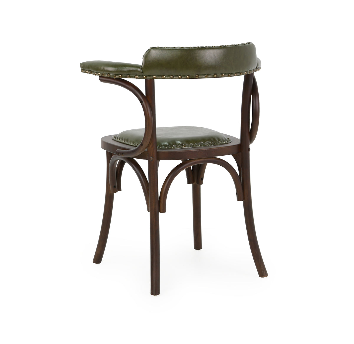 Silla de comedor vintage madera y semipiel Viena