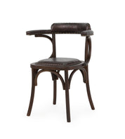 Silla de comedor vintage madera y semipiel Viena