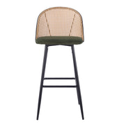 Taburete de bar ratán asiento tapizado Flavia