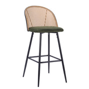 Taburete de bar ratán asiento tapizado Flavia