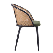 Silla de comedor ratán asiento terciopelo Flavia