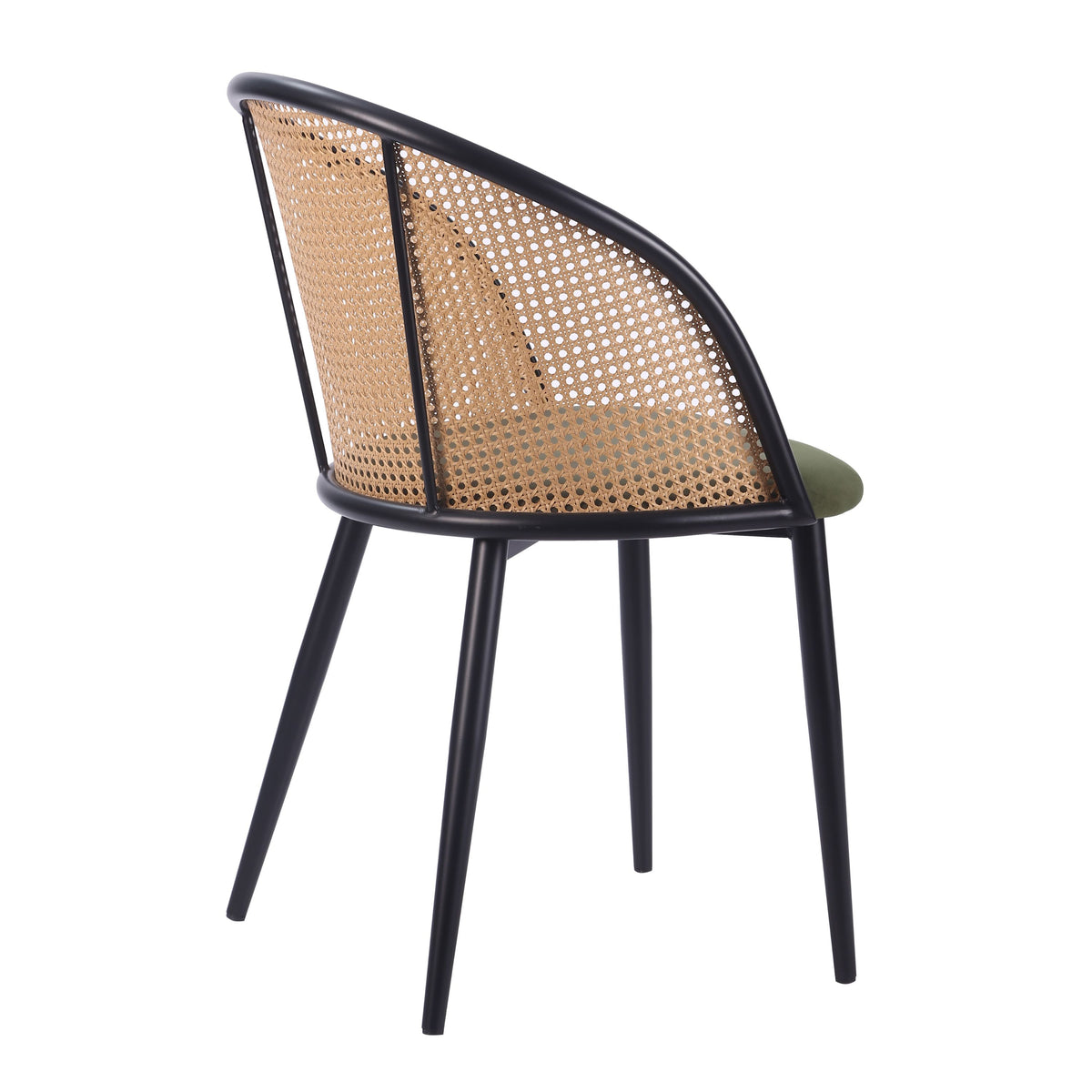 Silla de comedor ratán asiento terciopelo Flavia