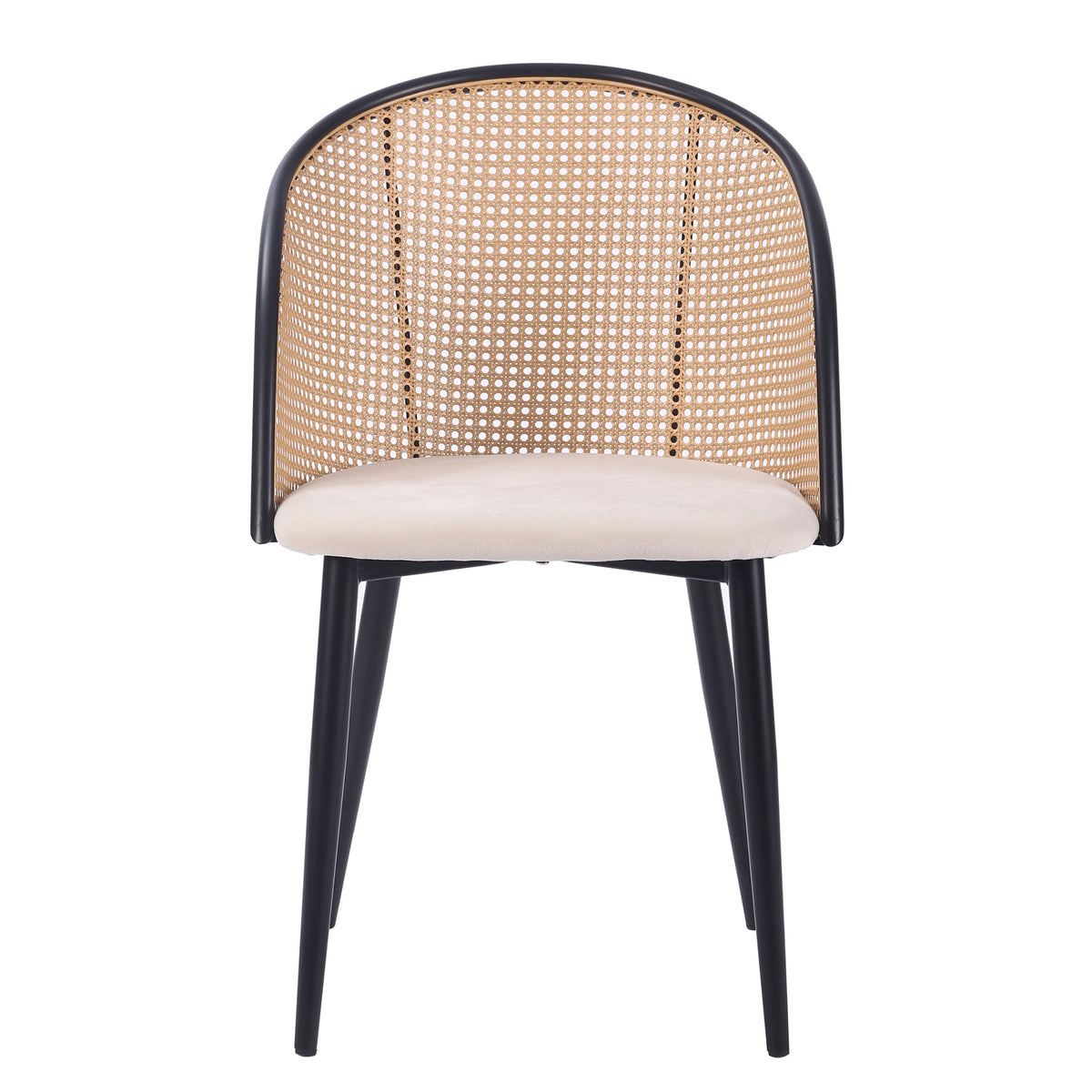 Silla de comedor ratán asiento terciopelo Flavia