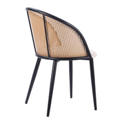 Silla de comedor ratán asiento terciopelo Flavia