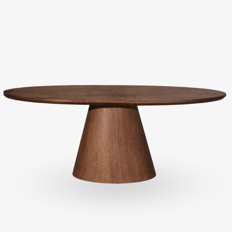 Mesa de comedor oval extensible de roble natural 160–200 cm ELVIRA