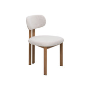 Silla de comedor nórdica acero nogal bouclé Ranya