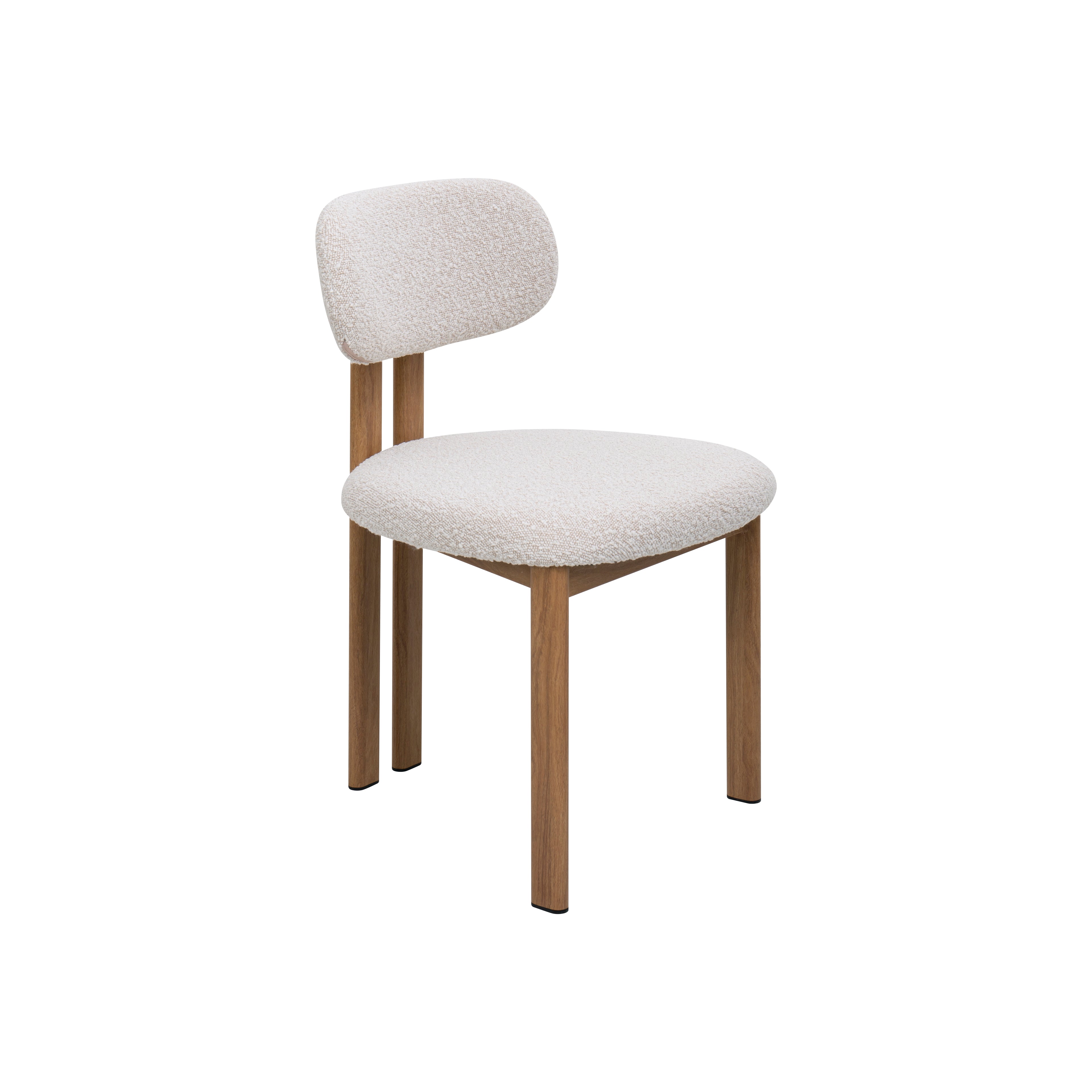 Silla de comedor nórdica acero nogal bouclé Ranya